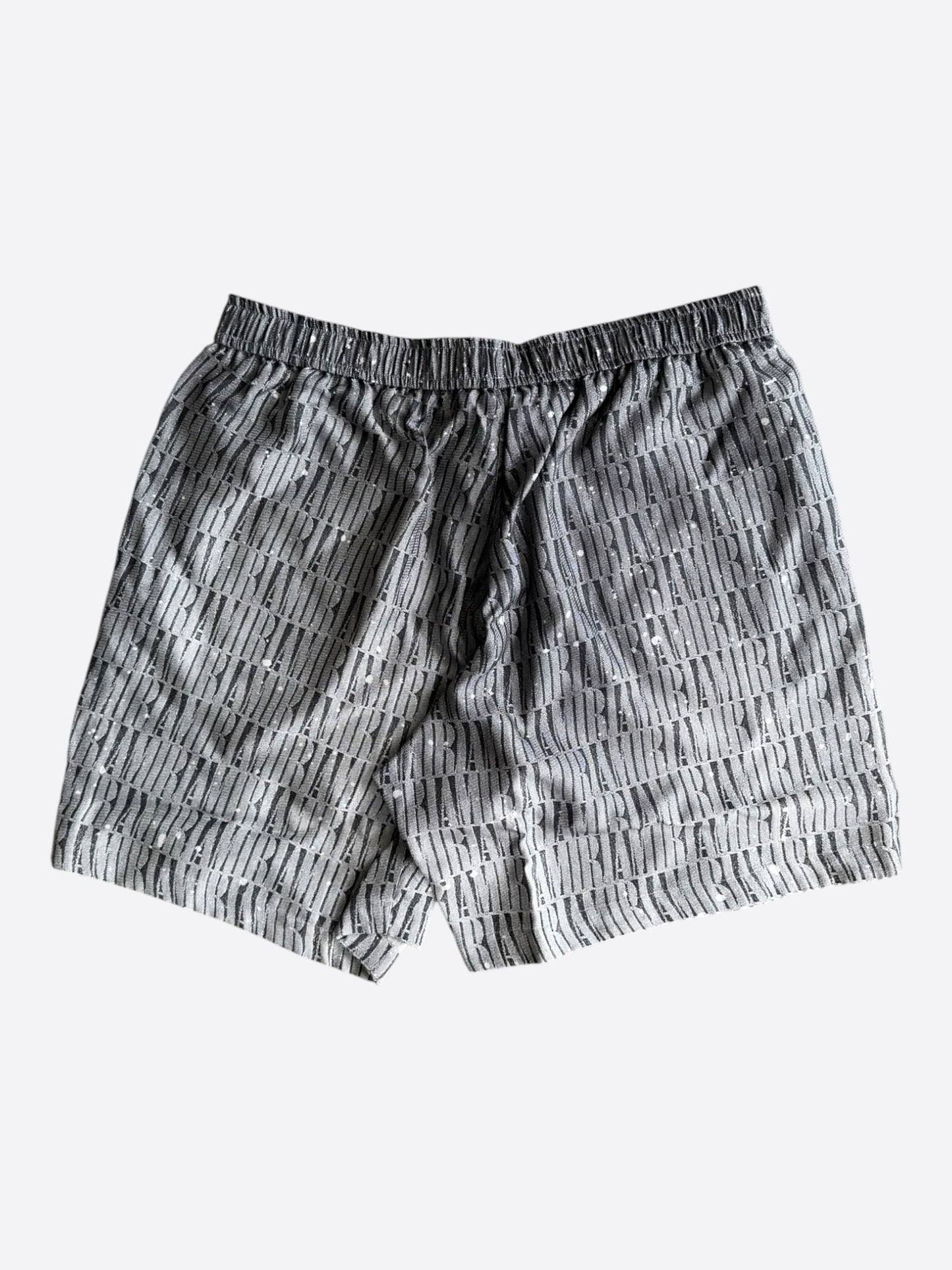 Amiri Grey & White Gradient Logo Shorts