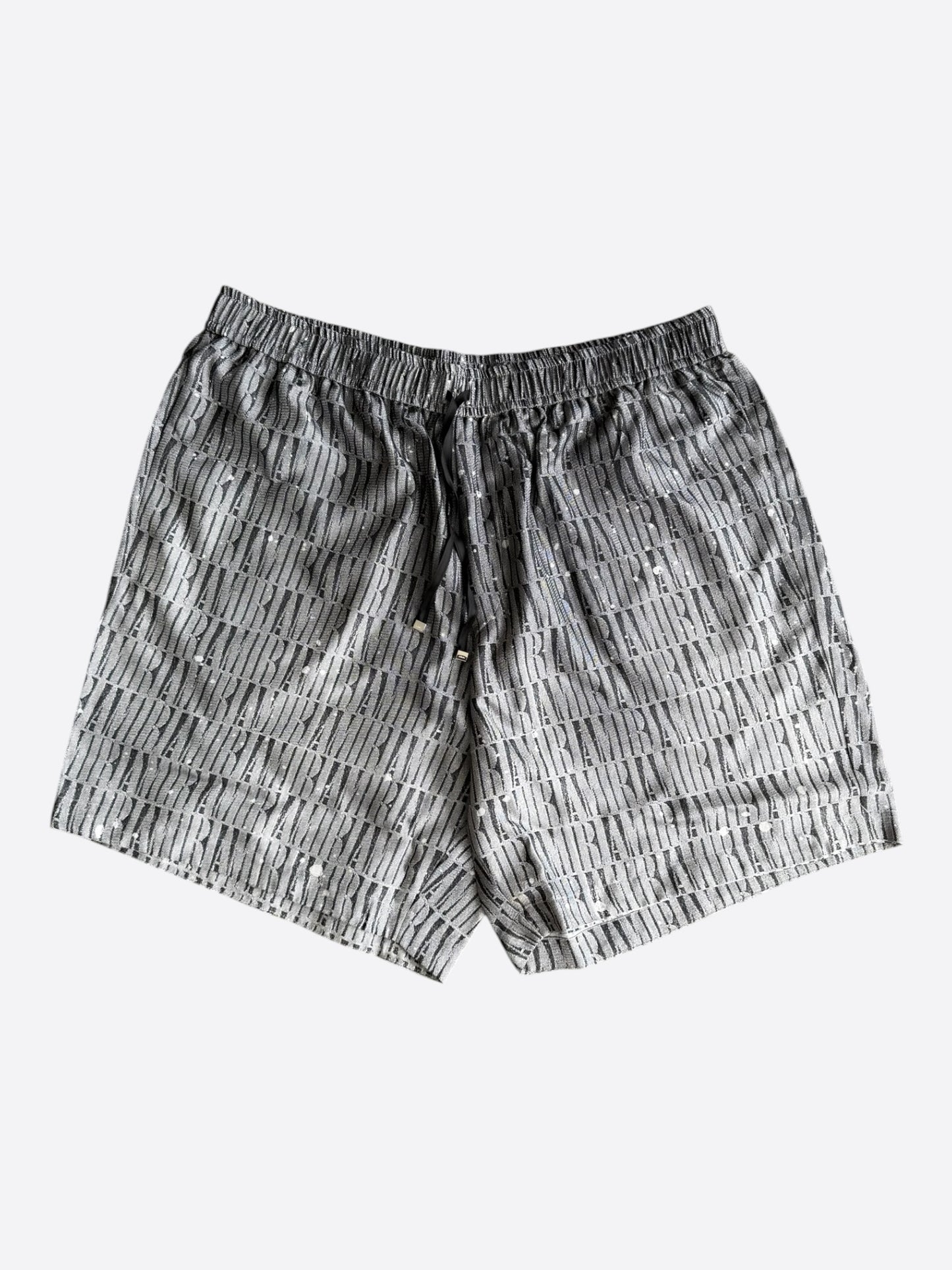 Amiri Grey & White Gradient Logo Shorts
