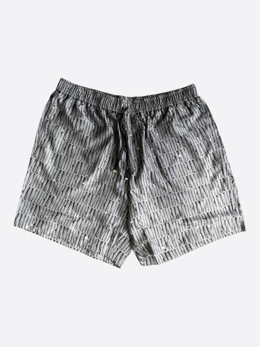 Amiri Grey & White Gradient Logo Shorts