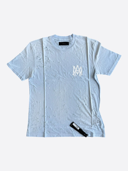 Amiri Grey Dawn & White MA Logo Shotgun T-Shirt