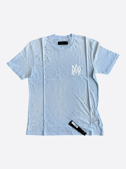 Amiri Grey Dawn & White MA Logo Shotgun T-Shirt
