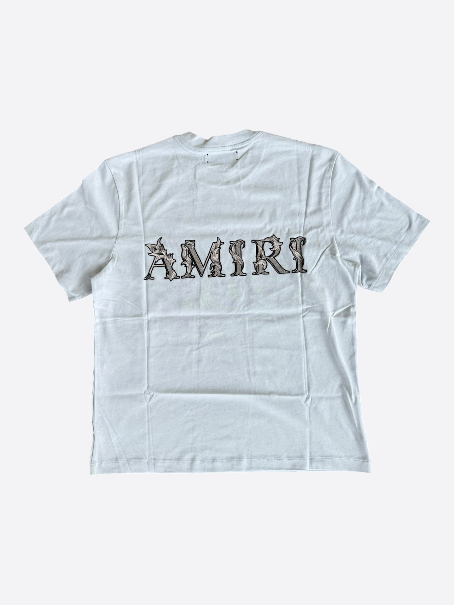 Amiri Grey Dawn Baroque Logo T-Shirt