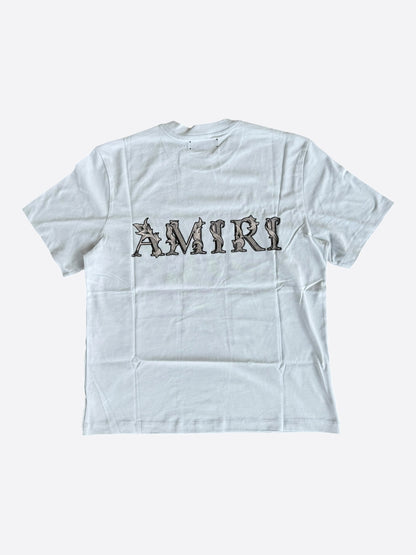 Amiri Grey Dawn Baroque Logo T-Shirt