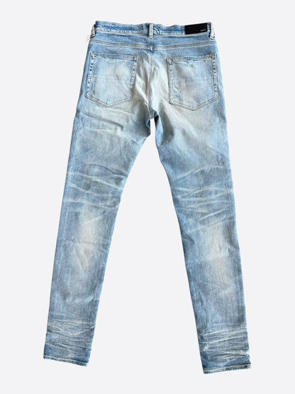 Amiri Clay Indigo Plaid Patch Thrasher Jeans