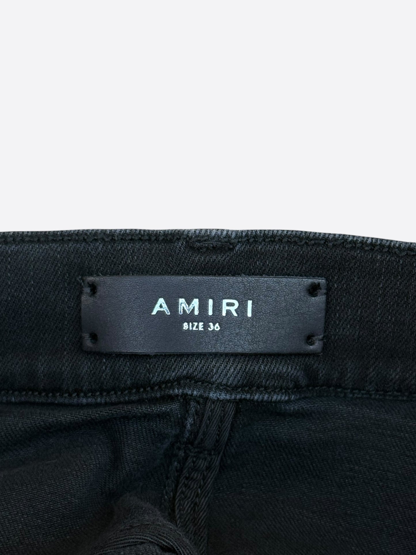 Amiri Vintage Black Bandana Jacquard Applique Logo Jeans