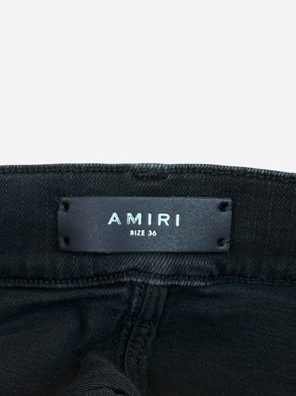 Amiri Vintage Black Bandana Jacquard Applique Logo Jeans
