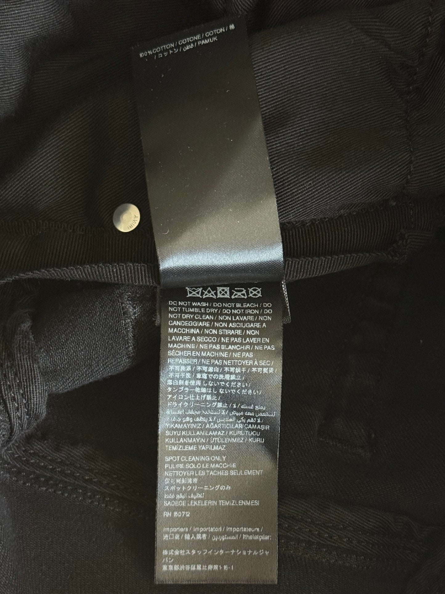 Amiri Vintage Black Bandana Patch MX1 Jeans