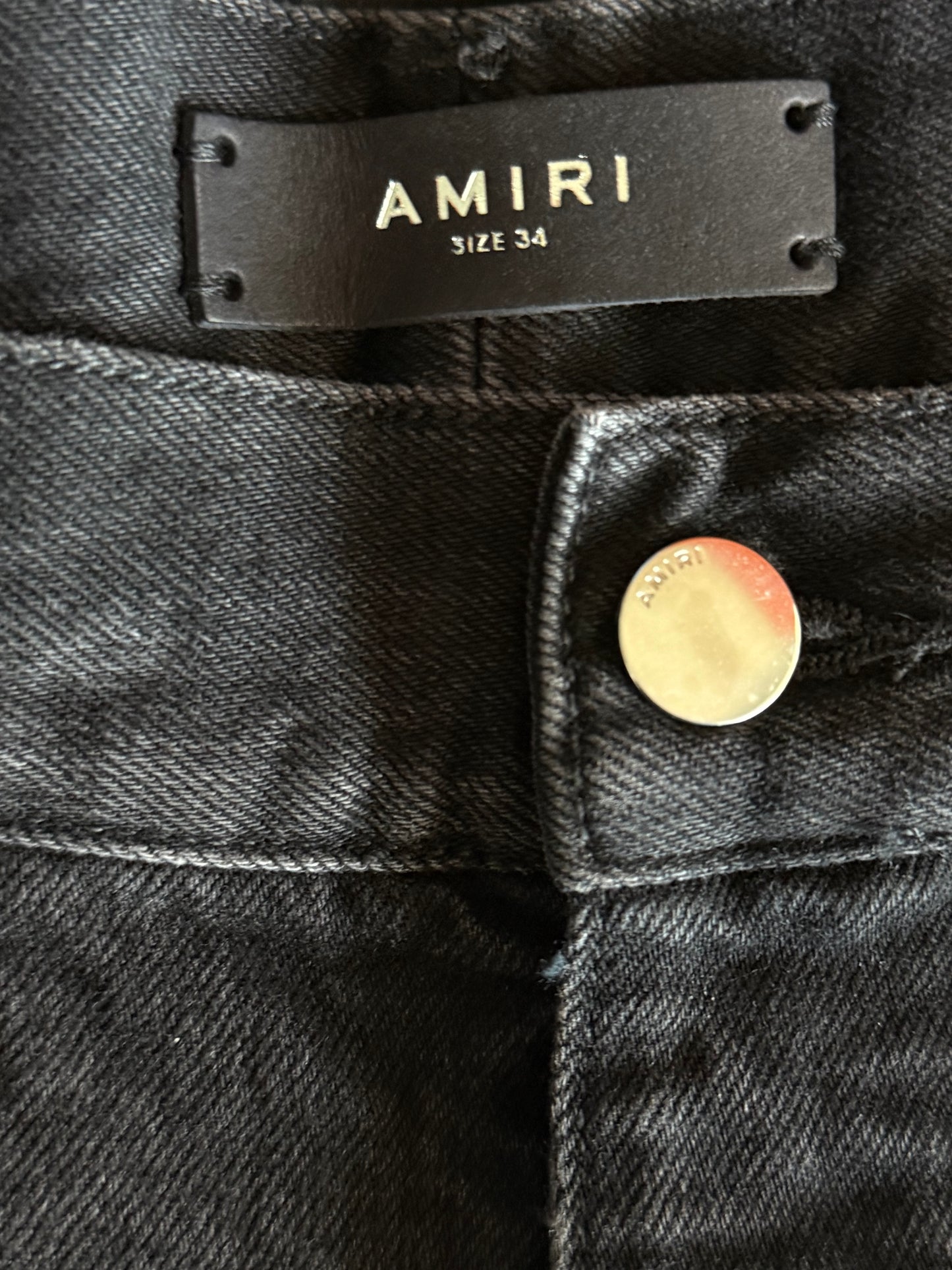 Amiri Aged Black Paint Splatter Bermuda Shorts