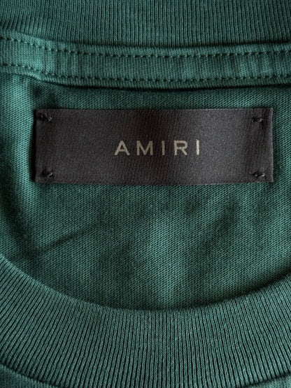 Amiri Green & White Staggered Logo T-Shirt
