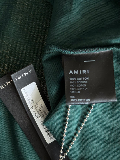 Amiri Green & White Staggered Logo T-Shirt