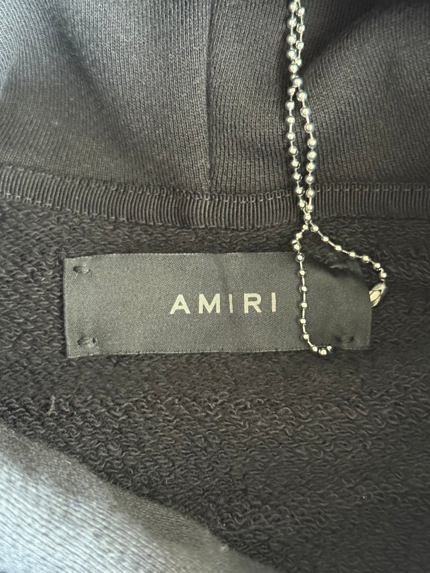 Amiri Black & Crystal Stick Poke Logo Hoodie