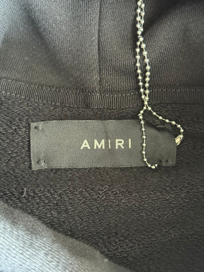 Amiri Black & Crystal Stick Poke Logo Hoodie