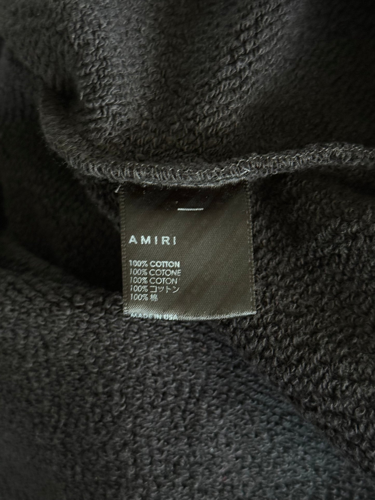 Amiri Black & Crystal Stick Poke Logo Hoodie