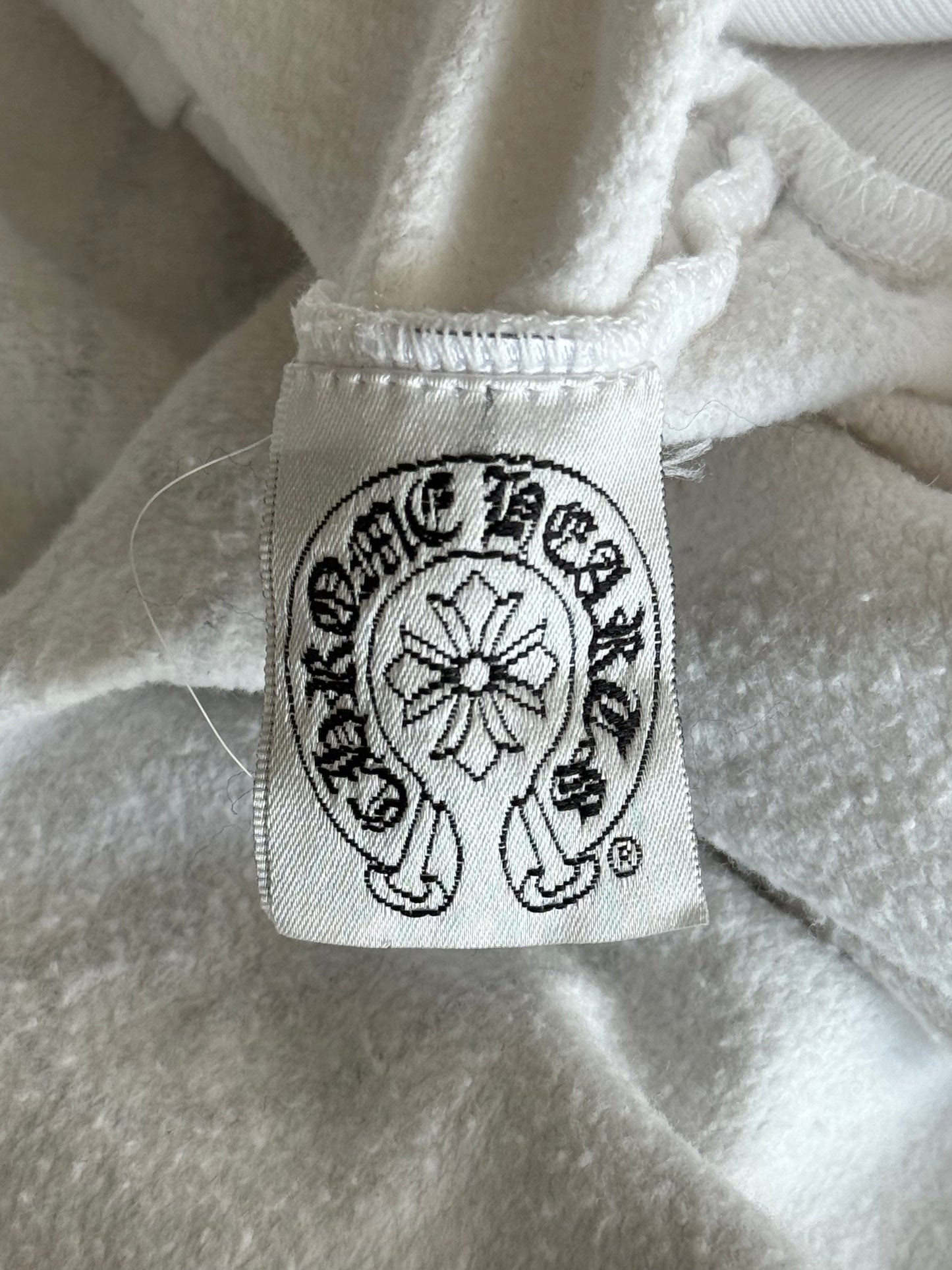 Chrome Hearts White & Black Horseshoe Logo Zip Up Hoodie