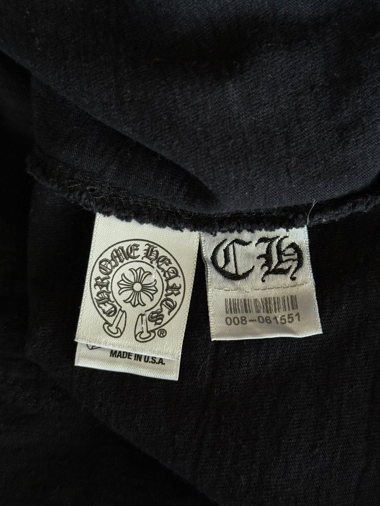 Chrome Hearts Black Leather Triple Cross T-Shirt