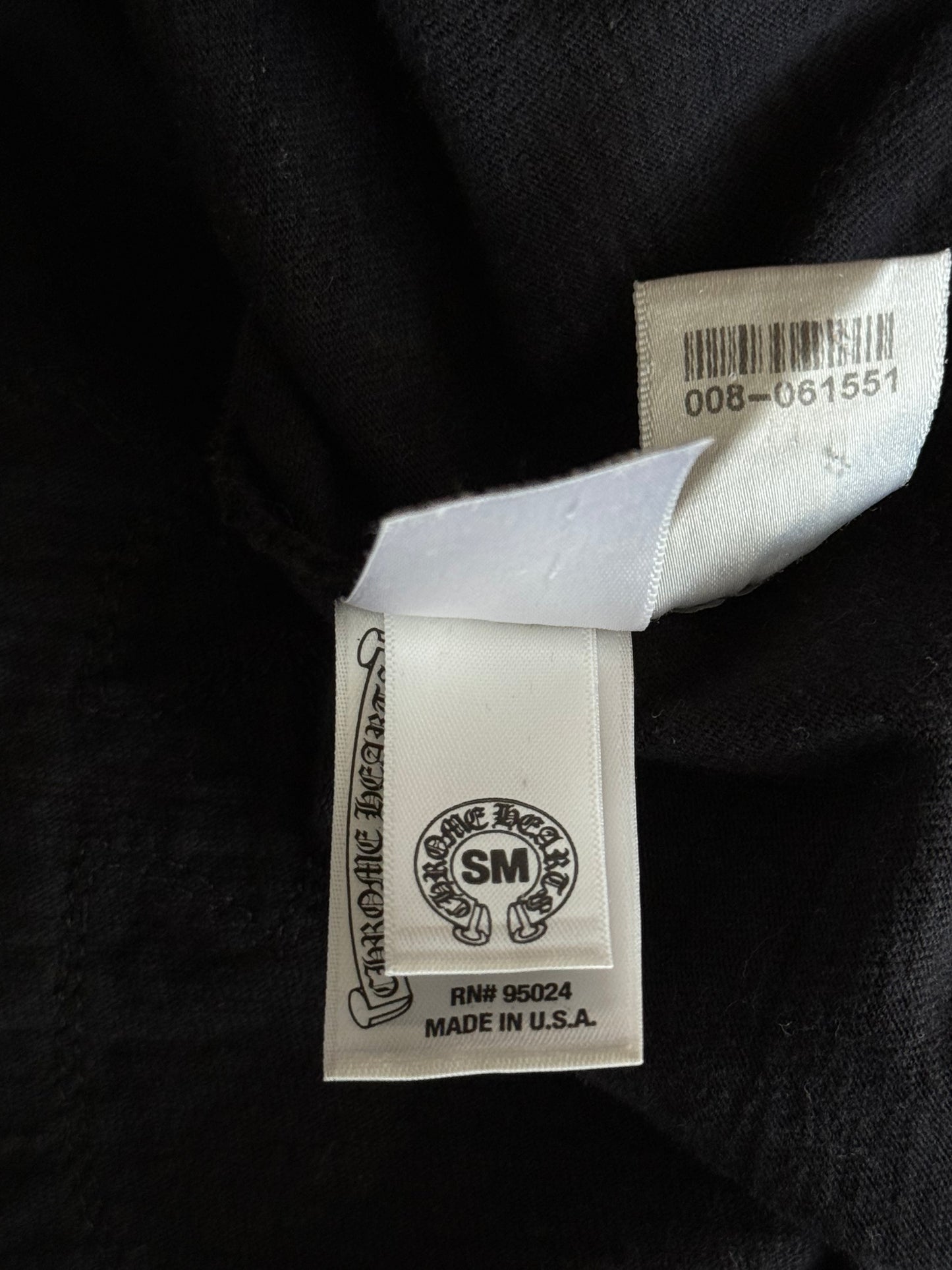 Chrome Hearts Black Leather Triple Cross T-Shirt