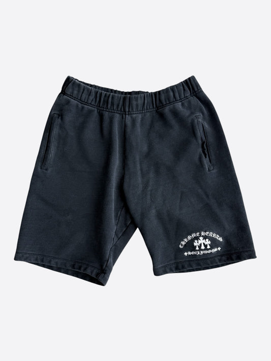 Chrome Hearts Black & White Triple Cross Embroidered Shorts