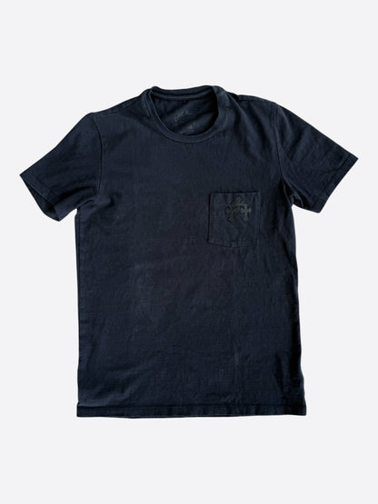Chrome Hearts Black Leather Triple Cross T-Shirt