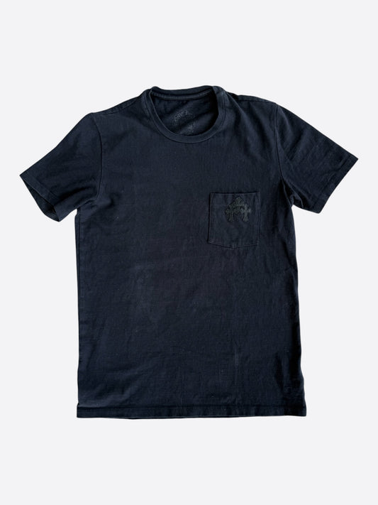 Chrome Hearts Black Leather Triple Cross T-Shirt