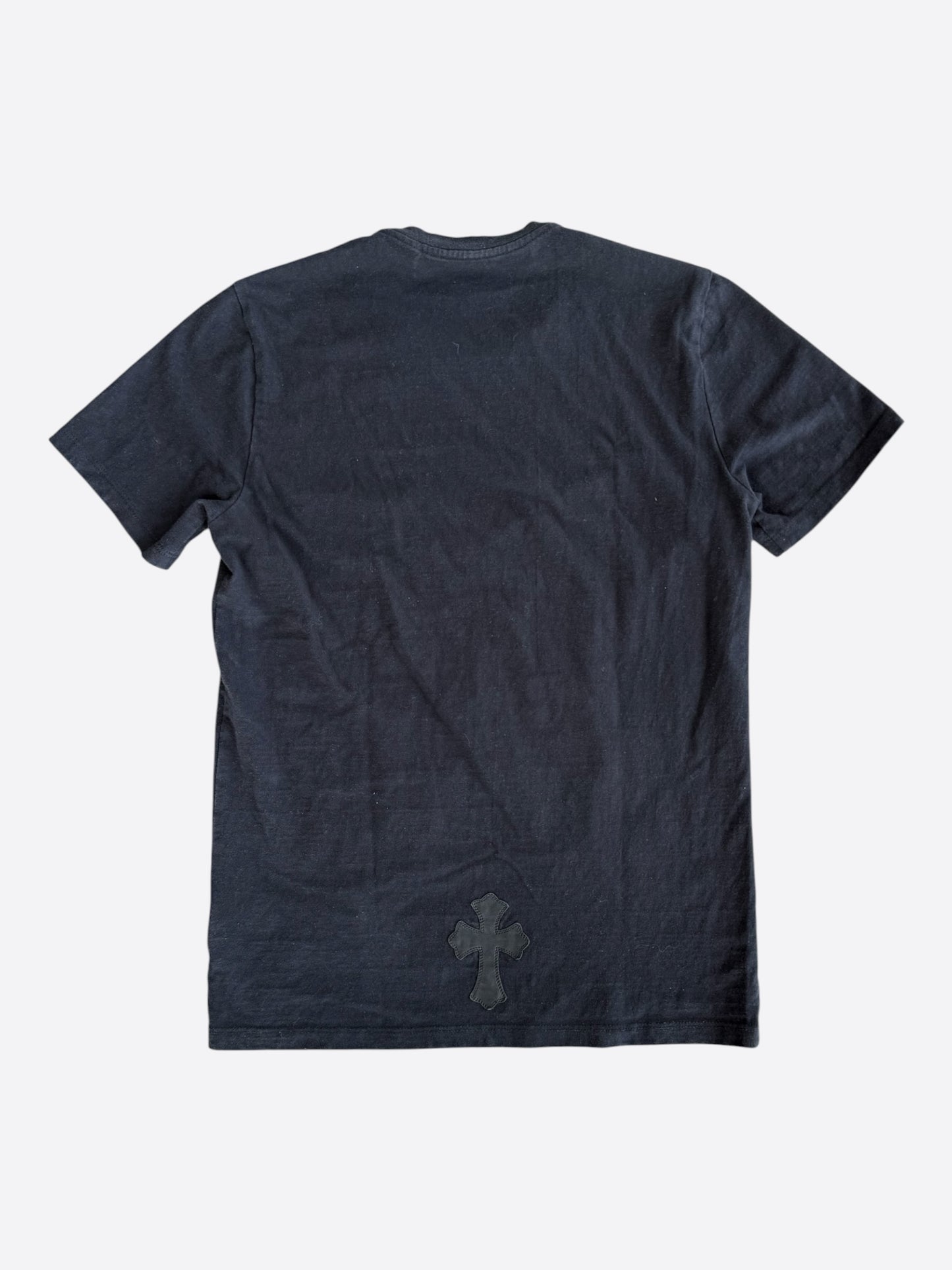 Chrome Hearts Black Leather Triple Cross T-Shirt