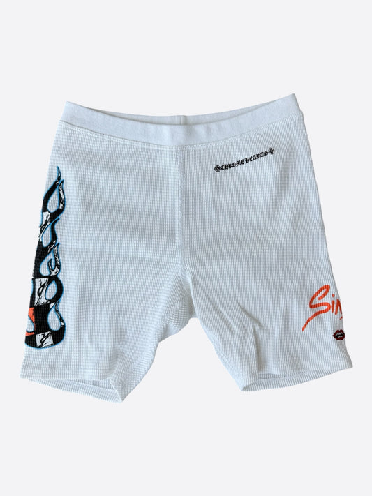 Chrome Hearts Matty Boy White Sinister Thermal Biker Women's Shorts