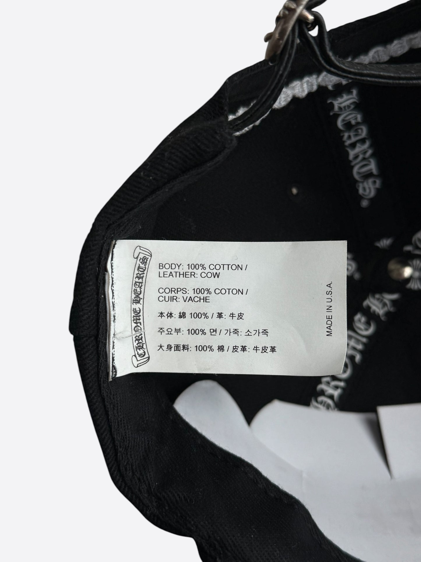 Chrome Hearts Matty Boy Black Embroidered Chomper Hat