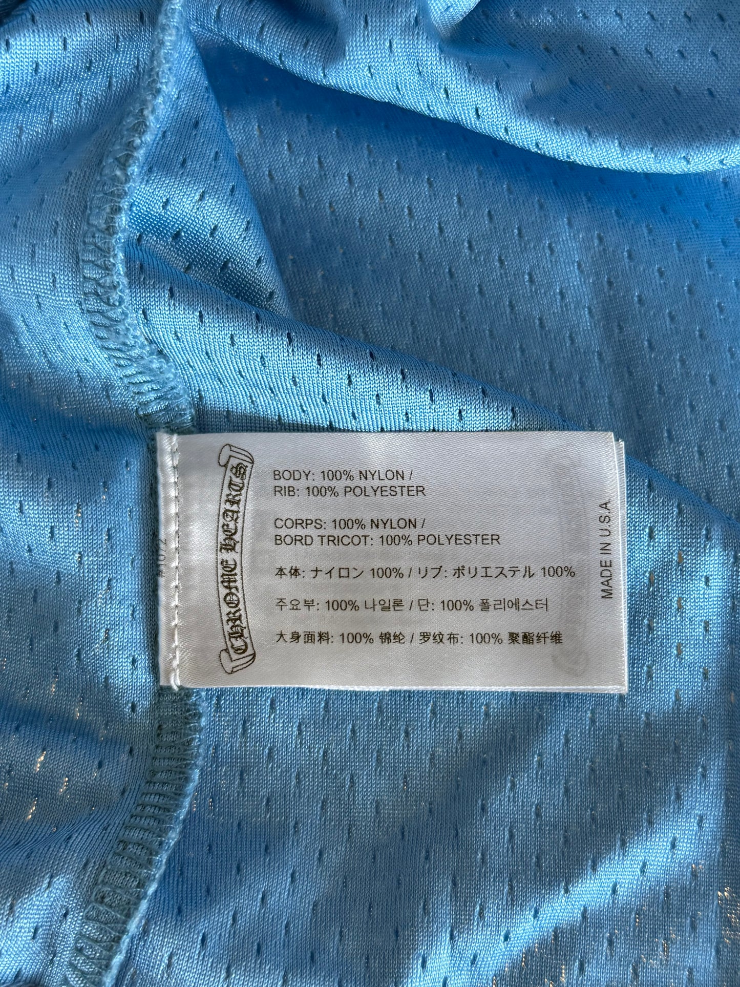 Chrome Hearts Blue & White Logo Mesh Jersey