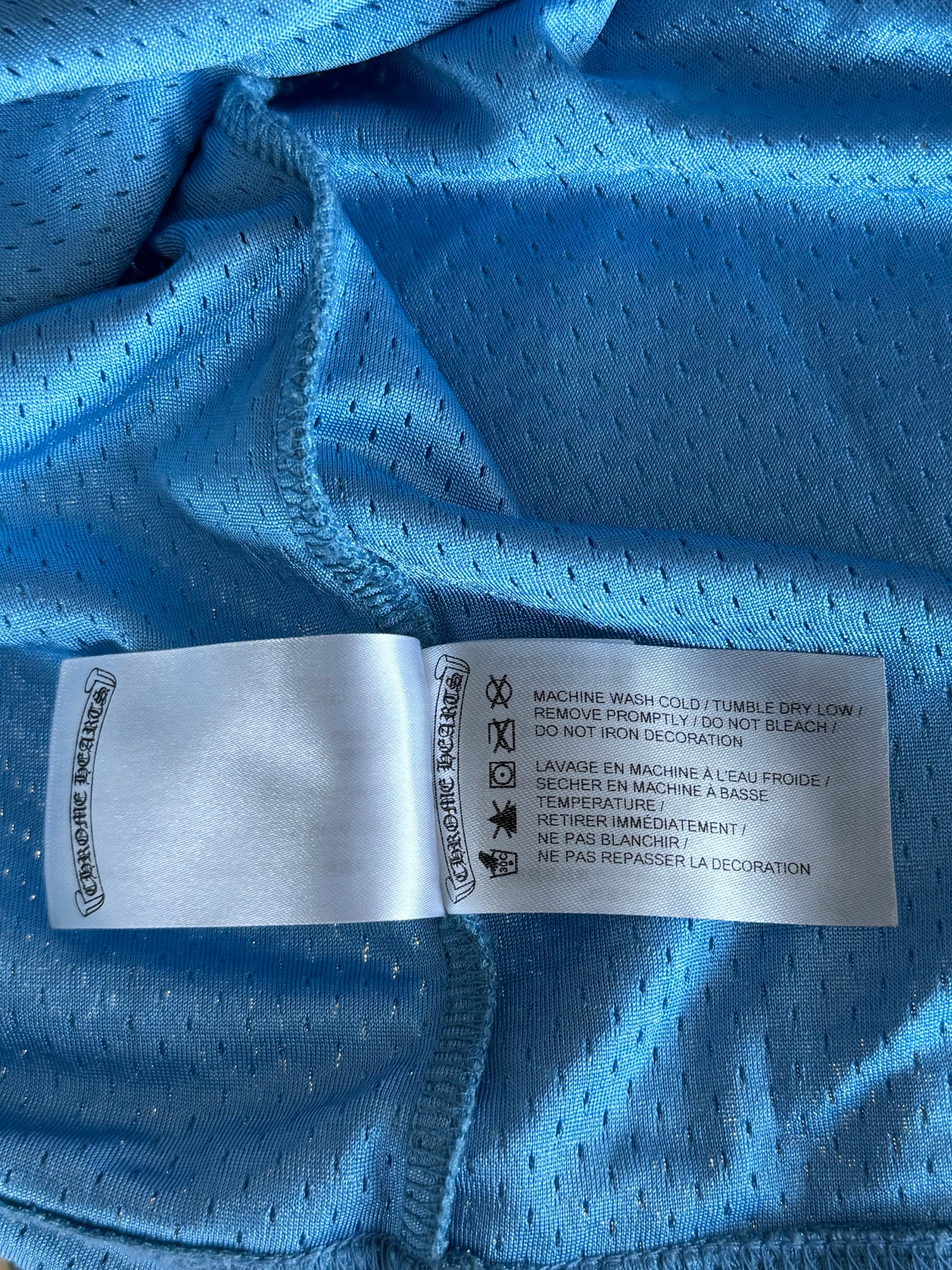 Chrome Hearts Blue & White Logo Mesh Jersey