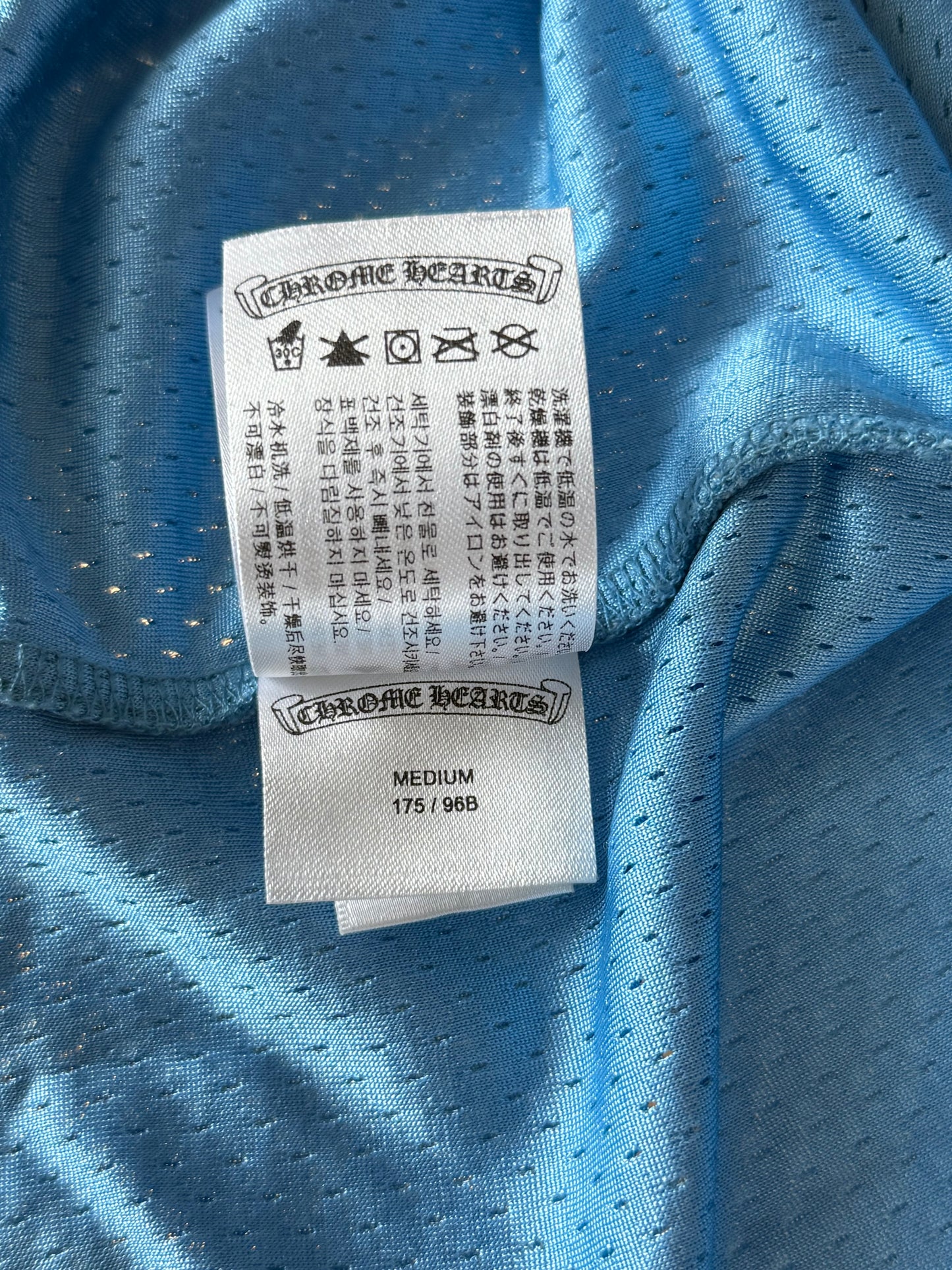 Chrome Hearts Blue & White Logo Mesh Jersey