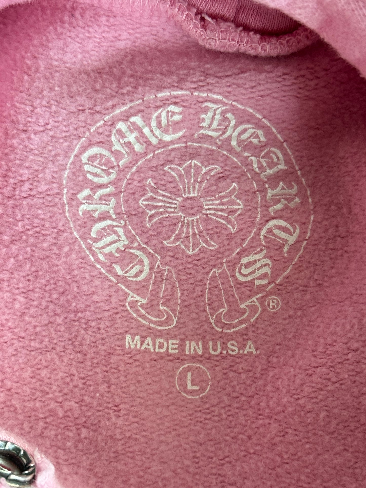 Chrome Hearts Pink & Blue Horseshoe Logo Hoodie