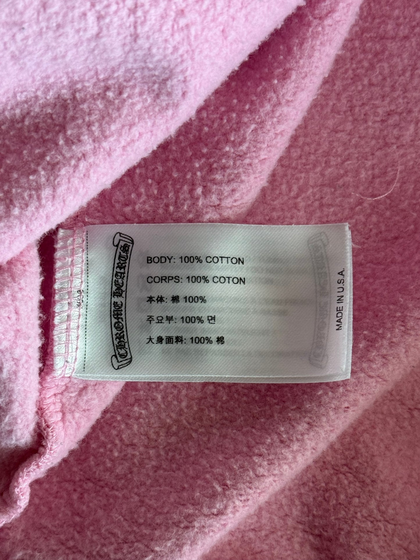 Chrome Hearts Pink & Blue Horseshoe Logo Hoodie