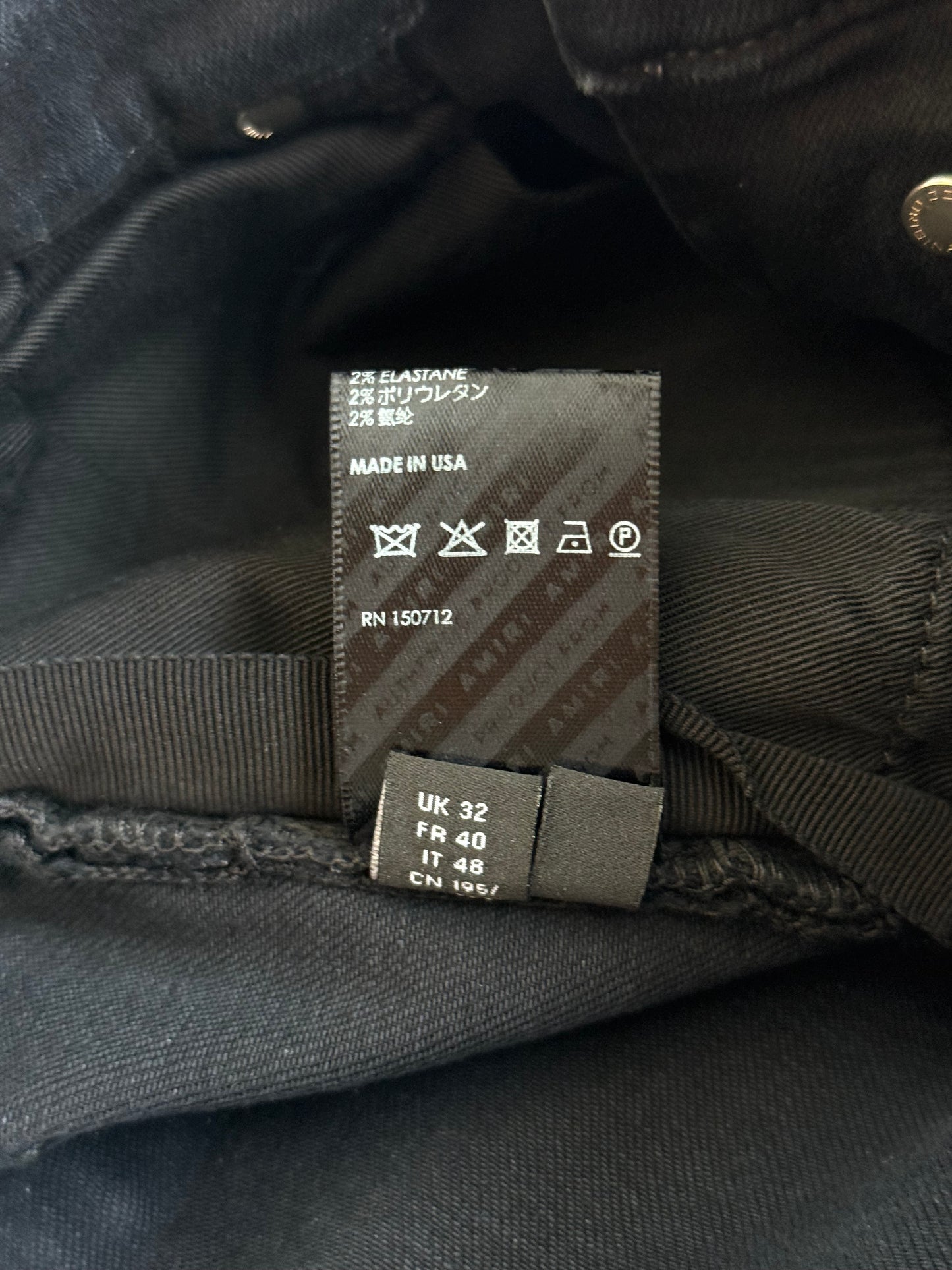 Amiri Aged Black Paint Drip MA Logo Jeans
