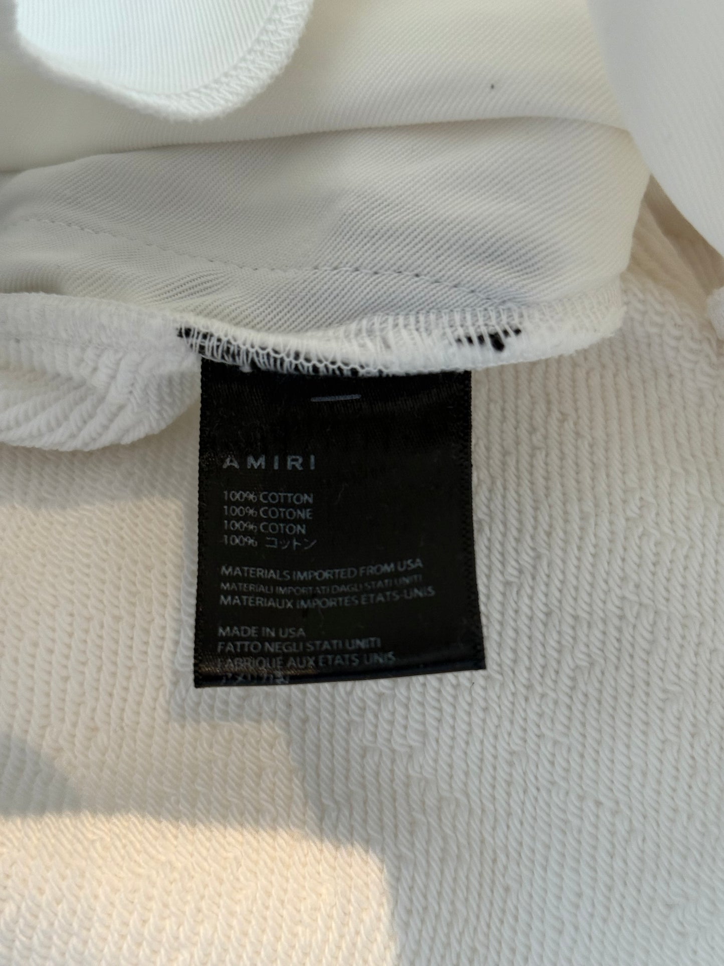 Amiri White & Black Core Logo Shorts