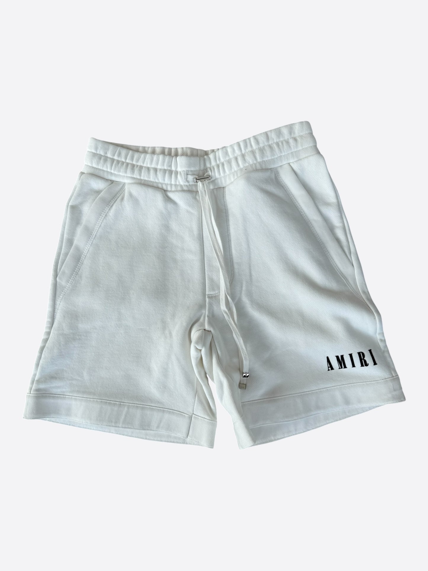 Amiri White & Black Core Logo Shorts