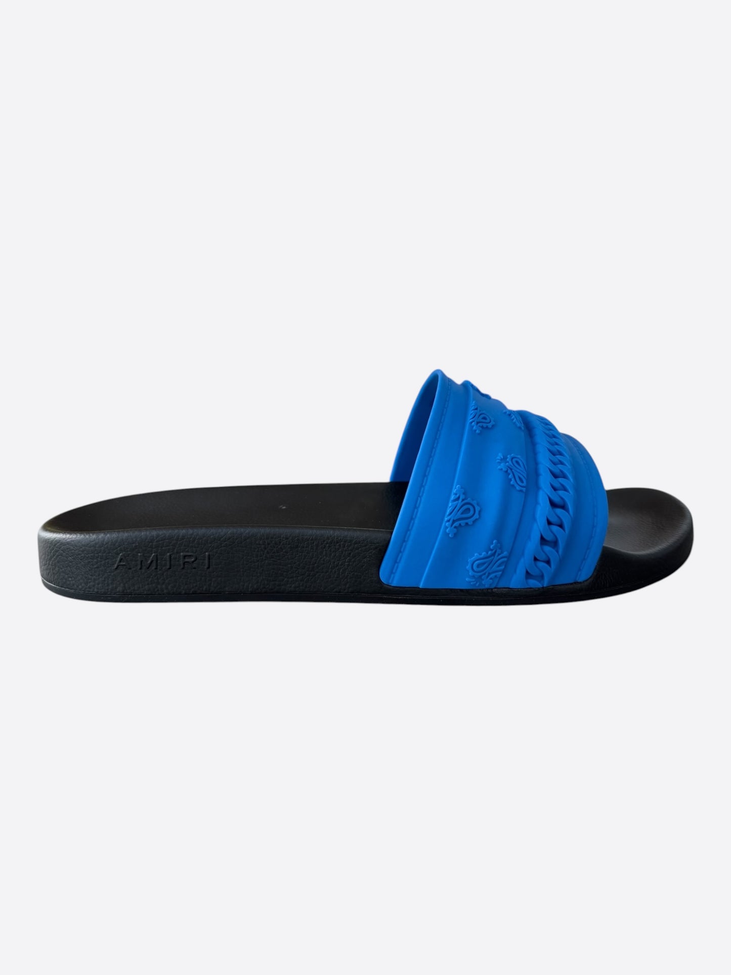 Amiri Blue & Black Bandana Chain Slides