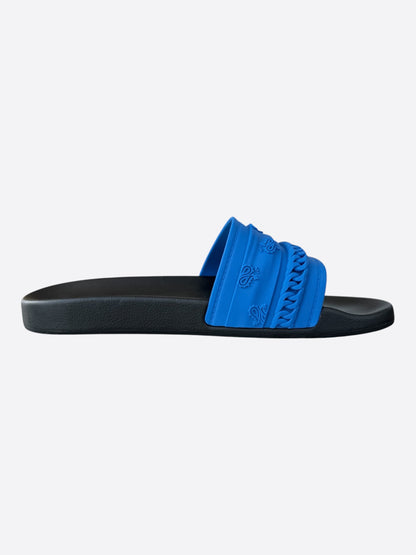 Amiri Blue & Black Bandana Chain Slides