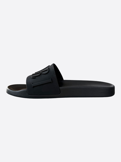 Amiri Black Logo Rubber Slides