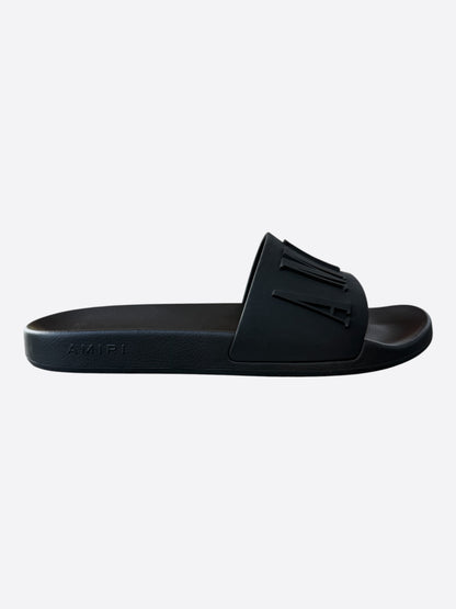 Amiri Black Logo Rubber Slides