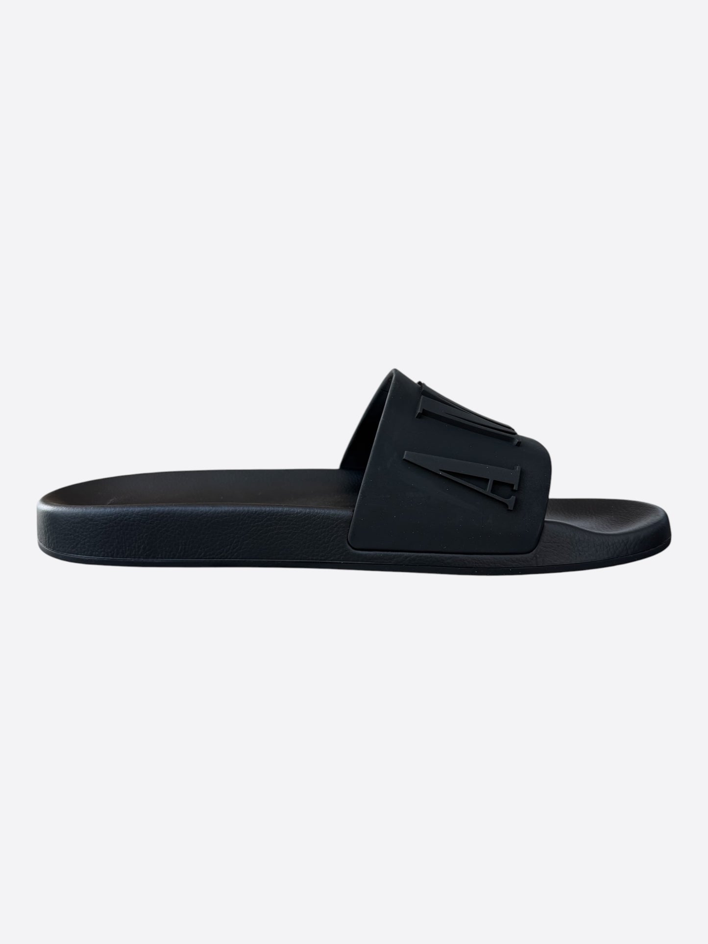 Amiri Black Logo Rubber Slides