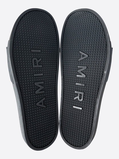 Amiri Black Logo Rubber Slides