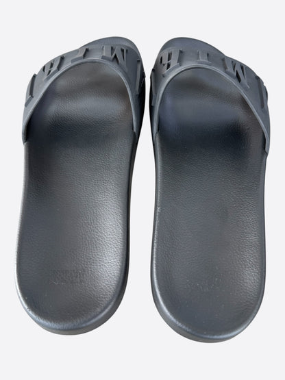 Amiri Black Logo Rubber Slides