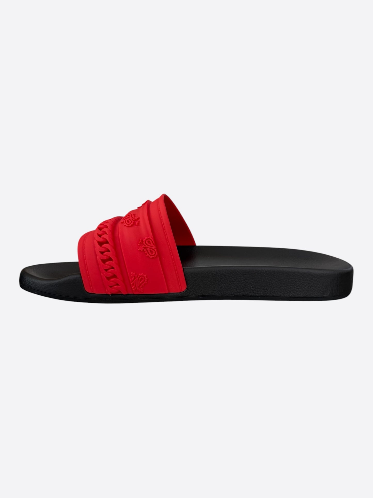 Amiri Red & Black Bandana Chain Slides