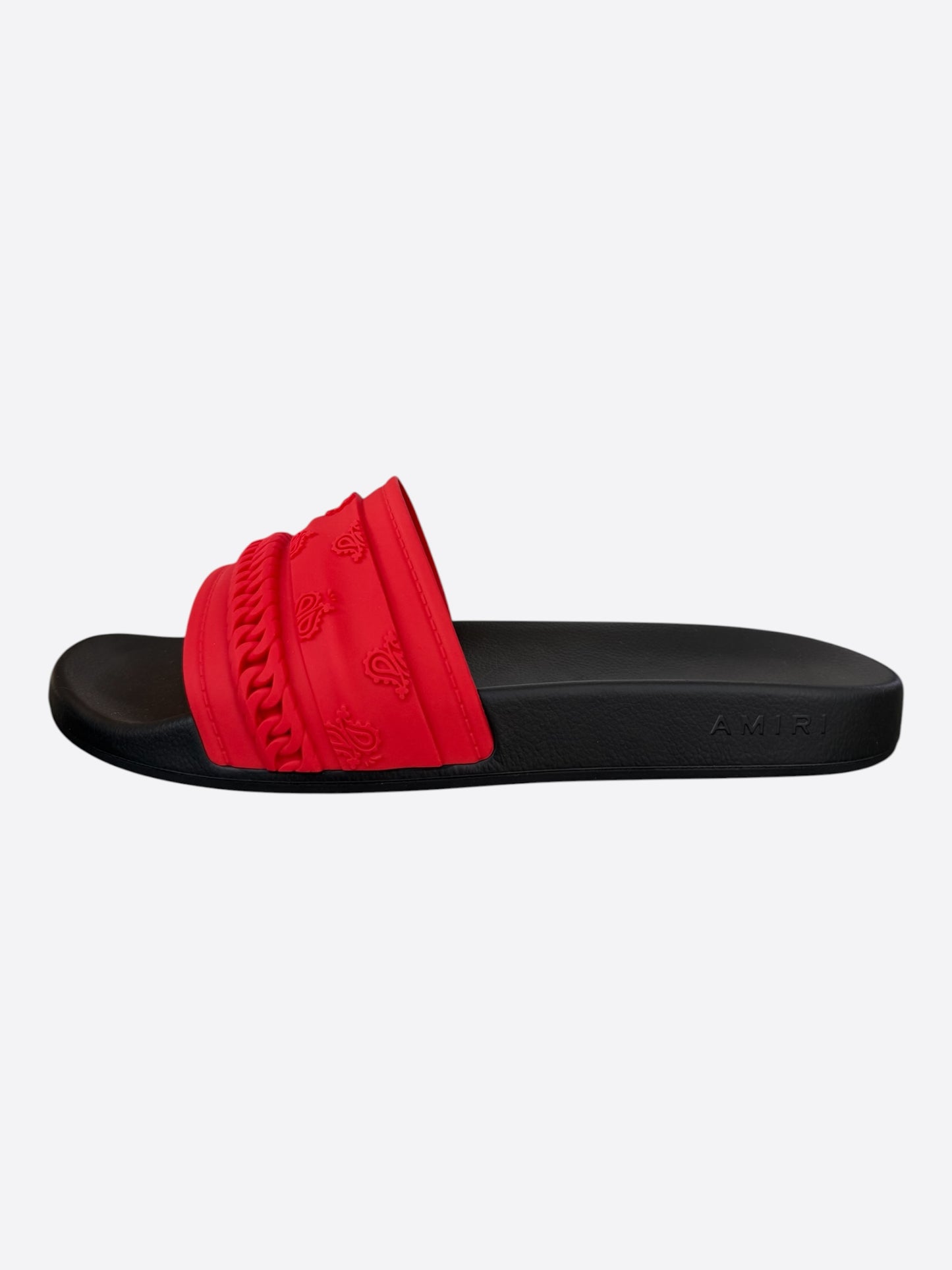Amiri Red & Black Bandana Chain Slides