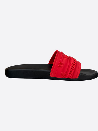 Amiri Red & Black Bandana Chain Slides