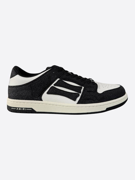 Amiri Black & White Glitter Skel Low Top Sneakers