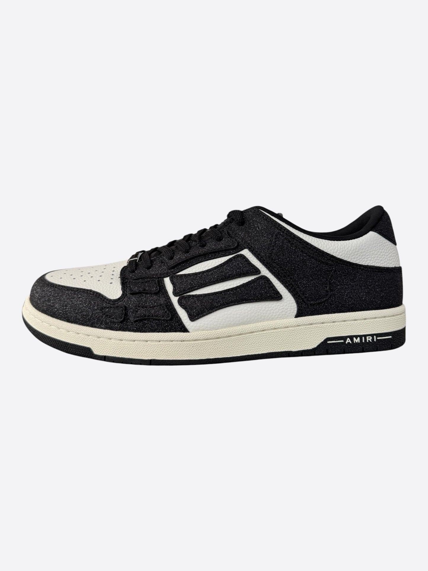 Amiri Black & White Glitter Skel Women's Low Top Sneakers