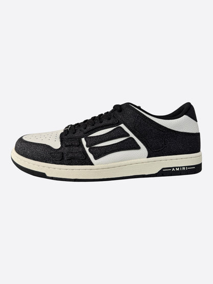 Amiri Black & White Glitter Skel Women's Low Top Sneakers