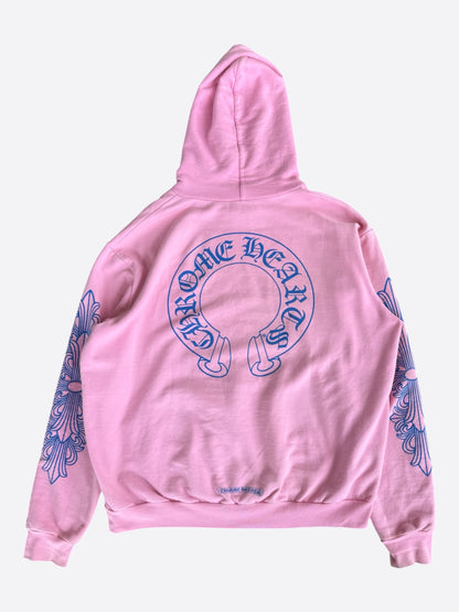 Chrome Hearts Pink & Blue Horseshoe Logo Hoodie
