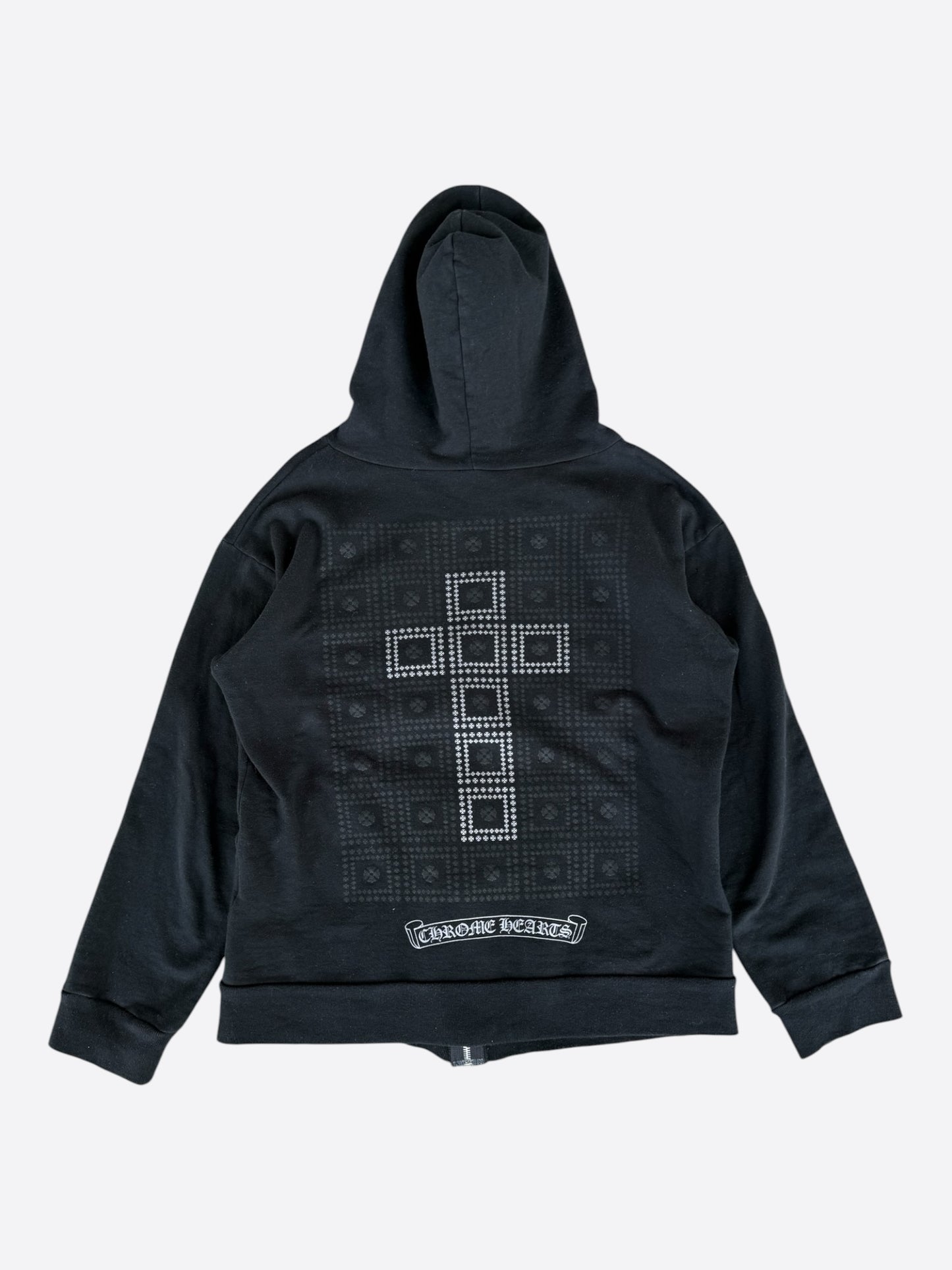 Chrome Hearts Black Cross Graveyard Zip Up Hoodie