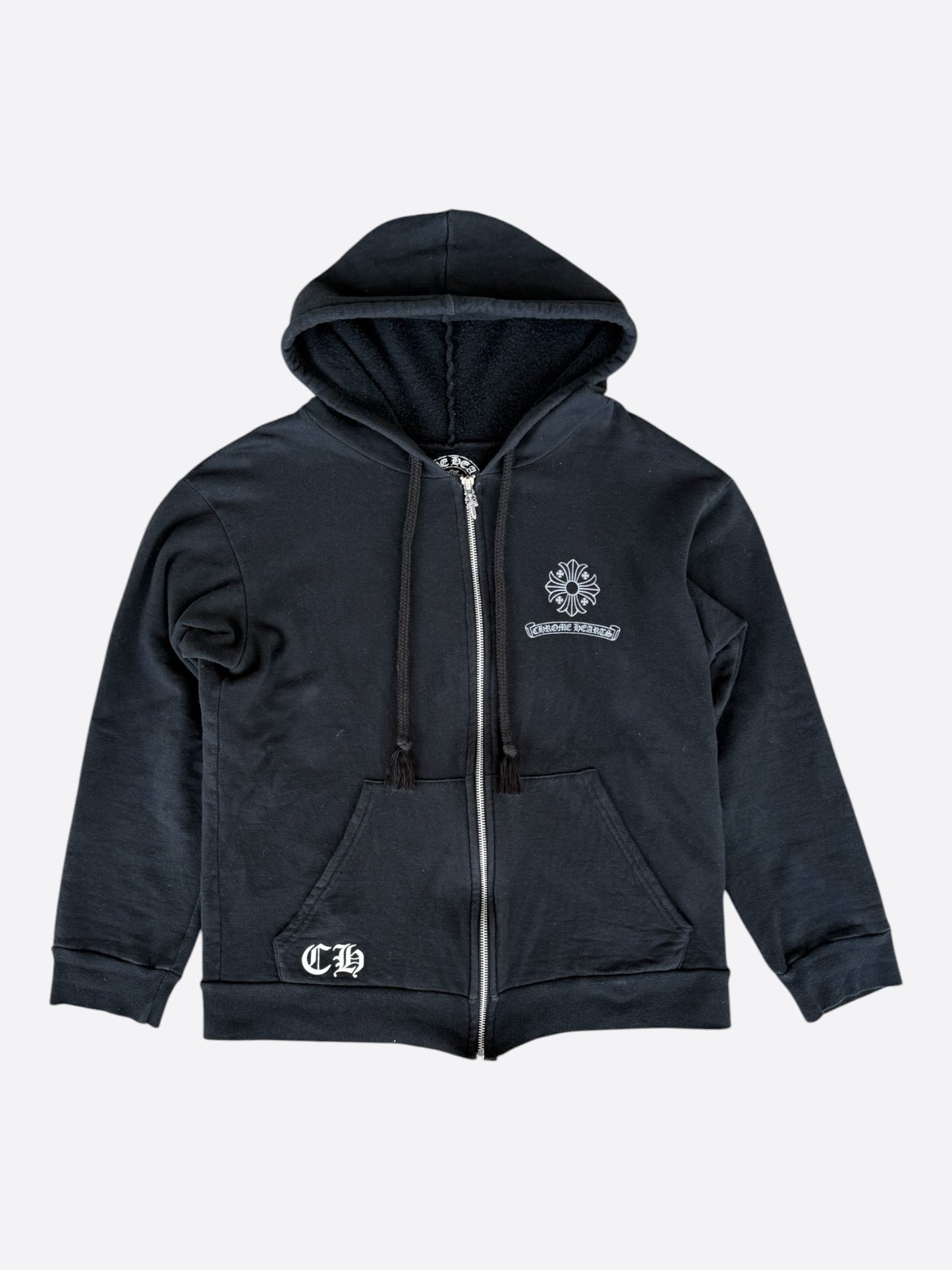 Chrome Hearts Black Cross Graveyard Zip Up Hoodie